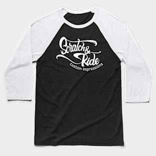 Scratch & Ride Brand (White Logo) Baseball T-Shirt